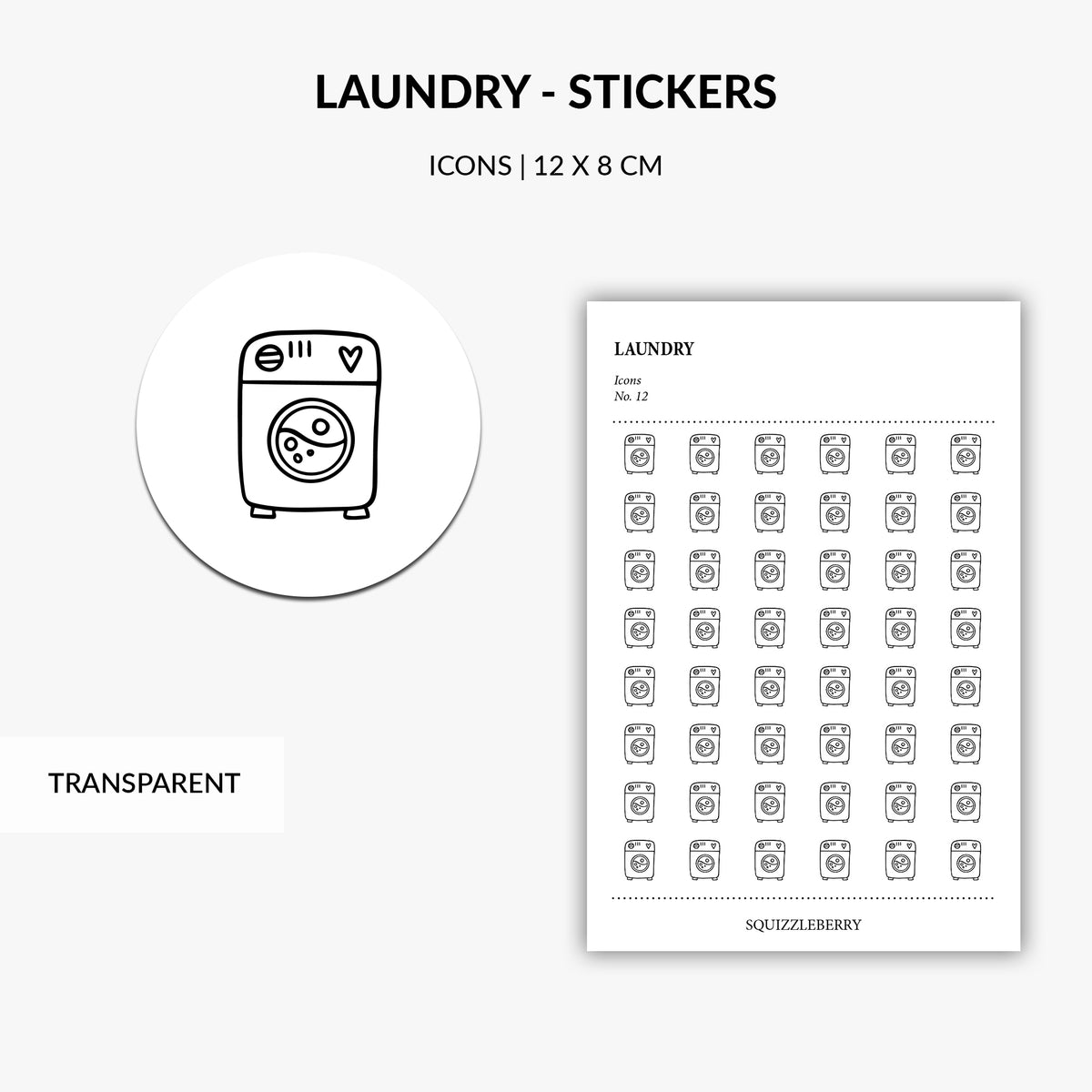 laundry washing machine planner stickers