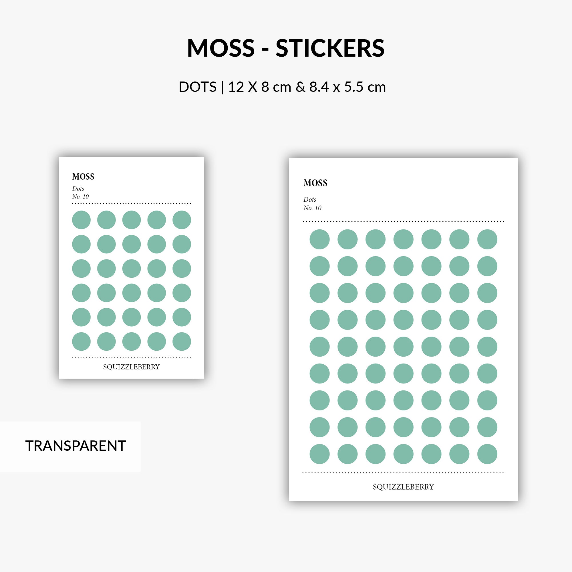 moss sticker dots