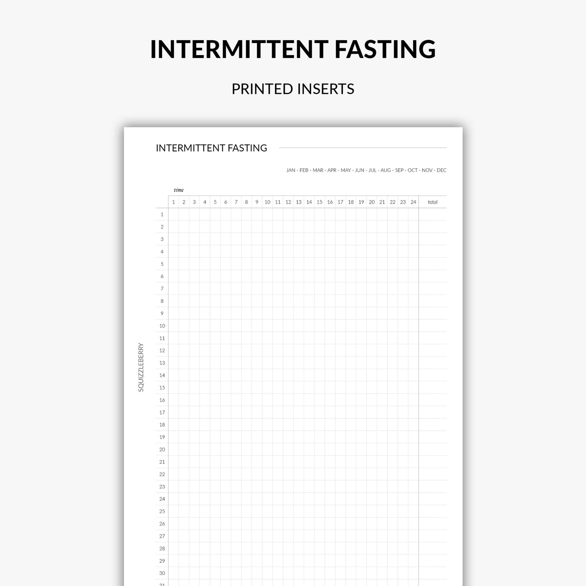 intermittent fasting tracker planner by Squizzleberry