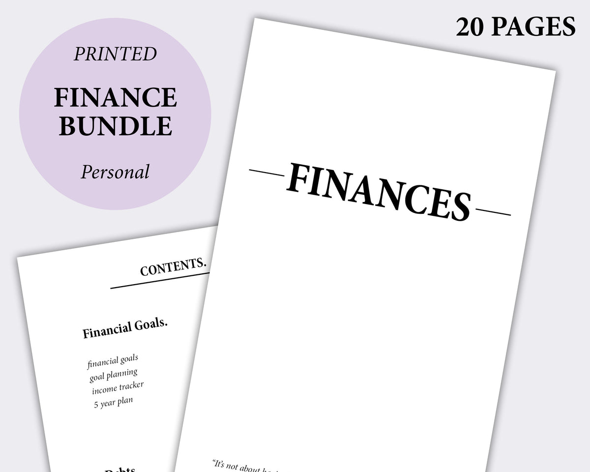 finance bundle minimal planning debt free