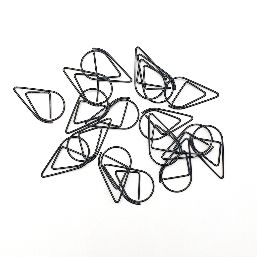 Black Tear Drop Paper Clips SquizzleBerry