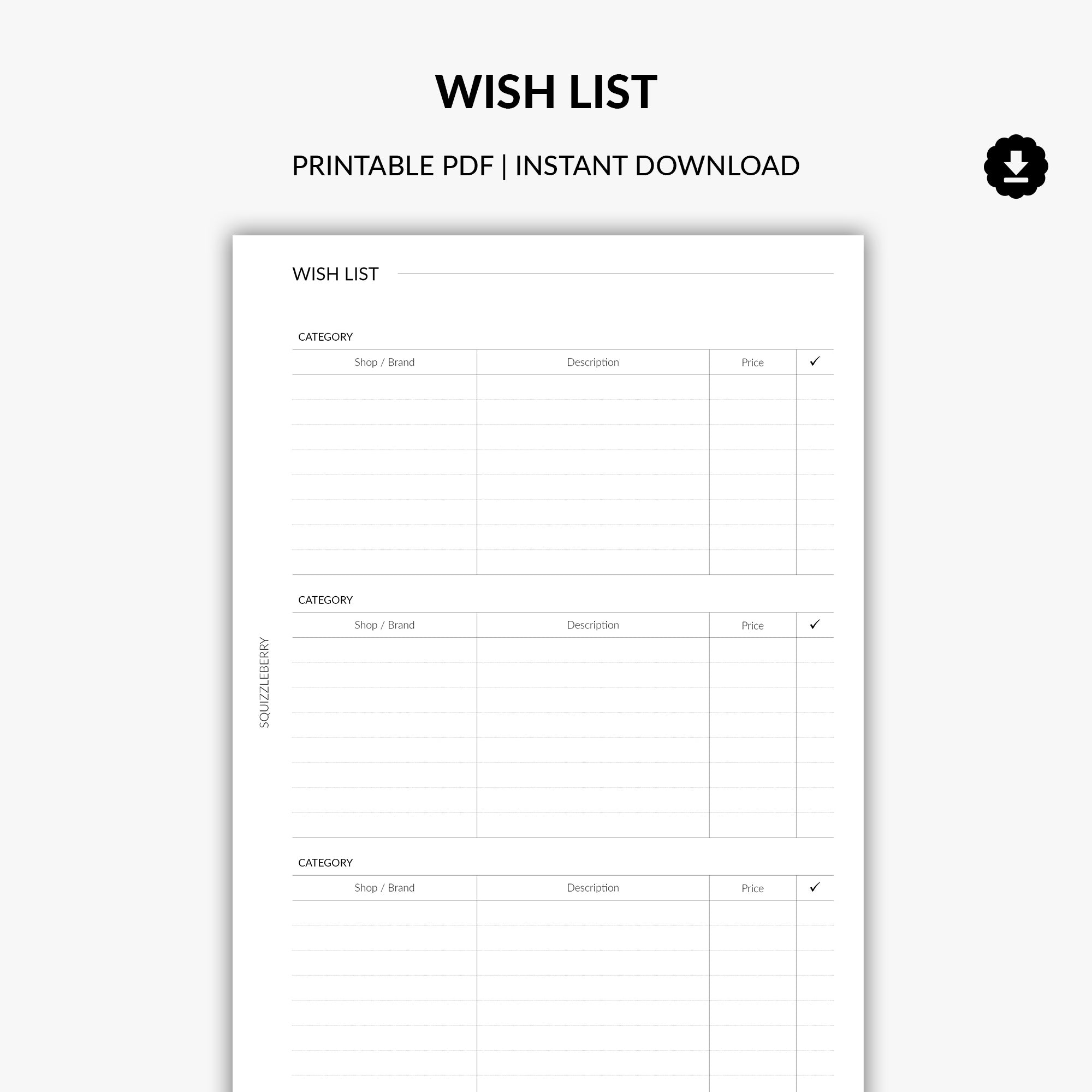 Wish List | Printable