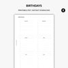 Birthday Tracker | Printable