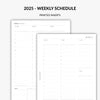 2025 weekly schedule planner inserts in minimalist style