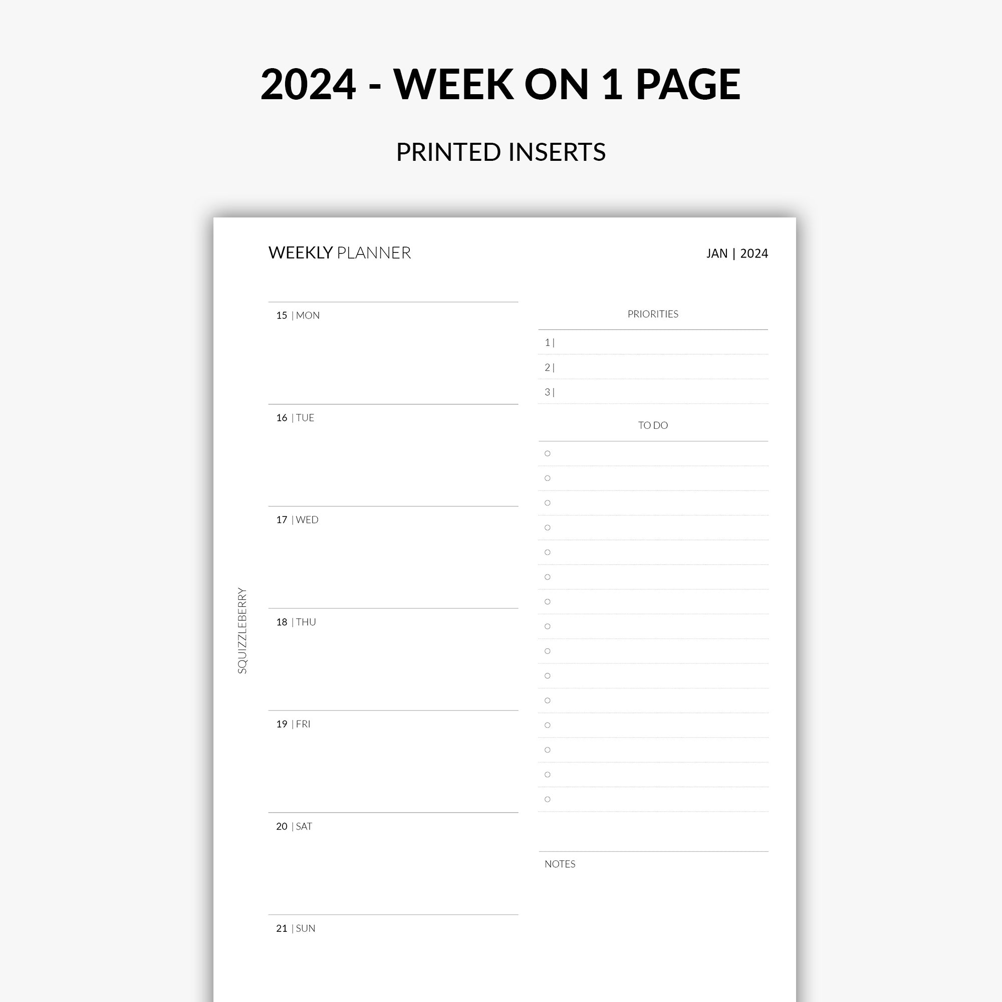 2024 - Weekly Planner