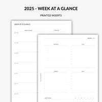 2025 week at a glance planner inserts minimalist