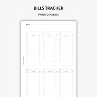 Yearly Bills Tracker - A5