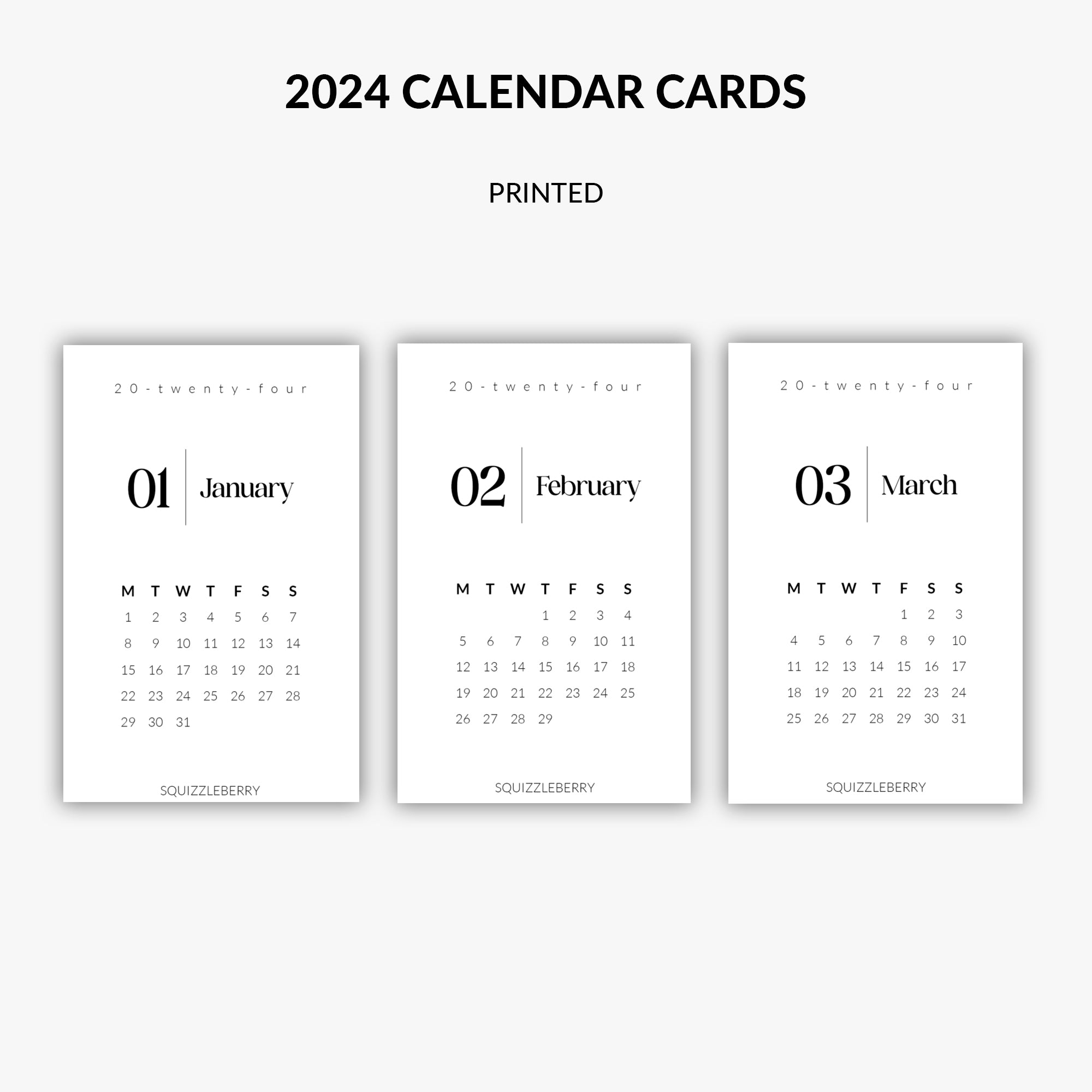 2024 Calendar Planner Cards