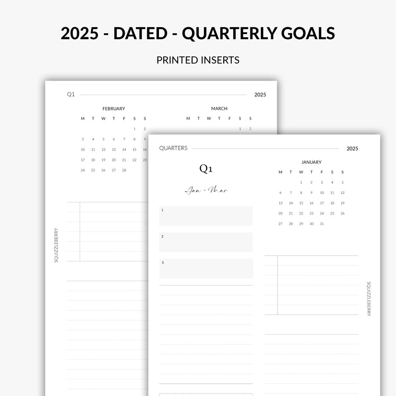 2025 quarterly goal planner