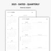 2025 dated quarterly planner inserts by squizzleberry