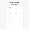 undated weekly fitness planner insert in minimalist style