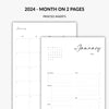 2024 month on two pages planner insert