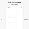2024 daily planner inserts in minimal design by Squizzleberry