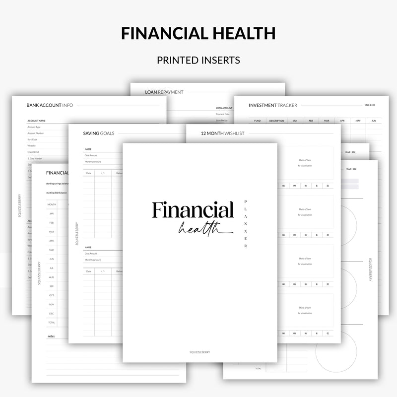 financial health planner inserts by Squizzleberry