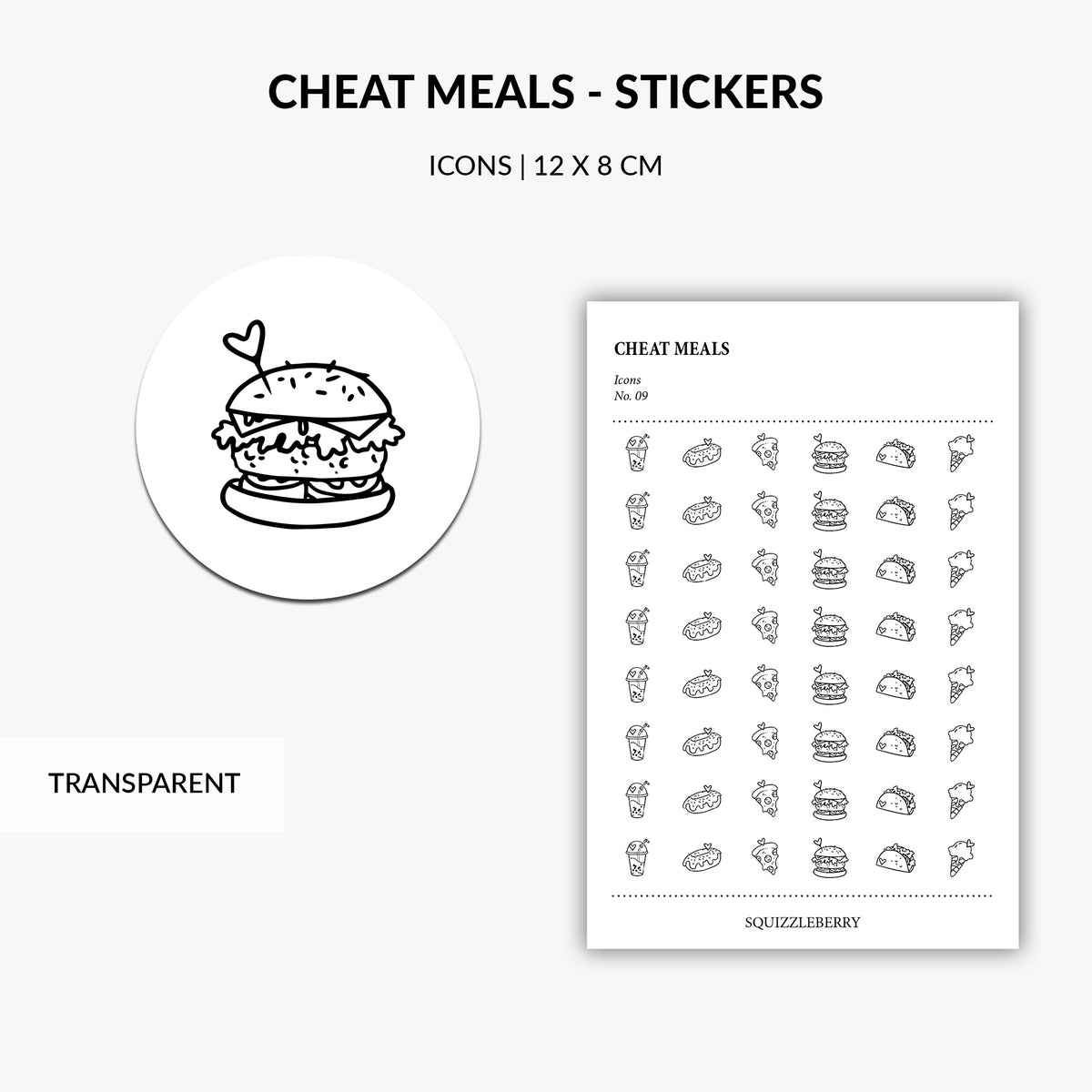 cheat meals planner stickers