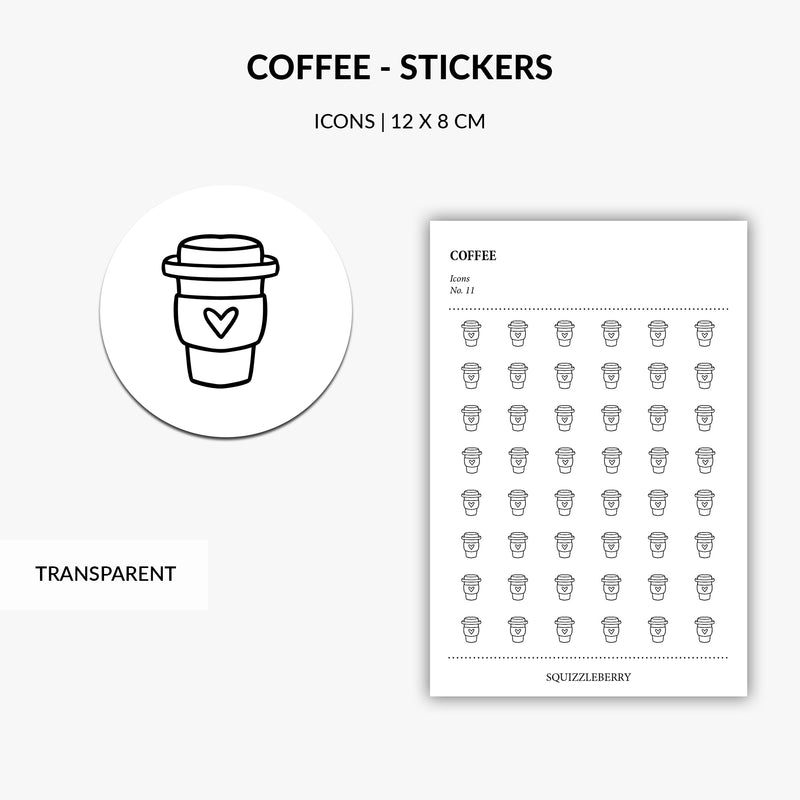 minimalist coffee mug planner stickers