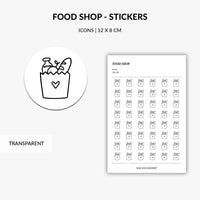 food shop stickers in minimal design