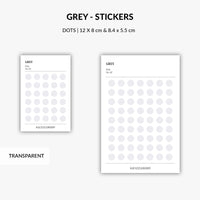 Grey - Dots - Stickers