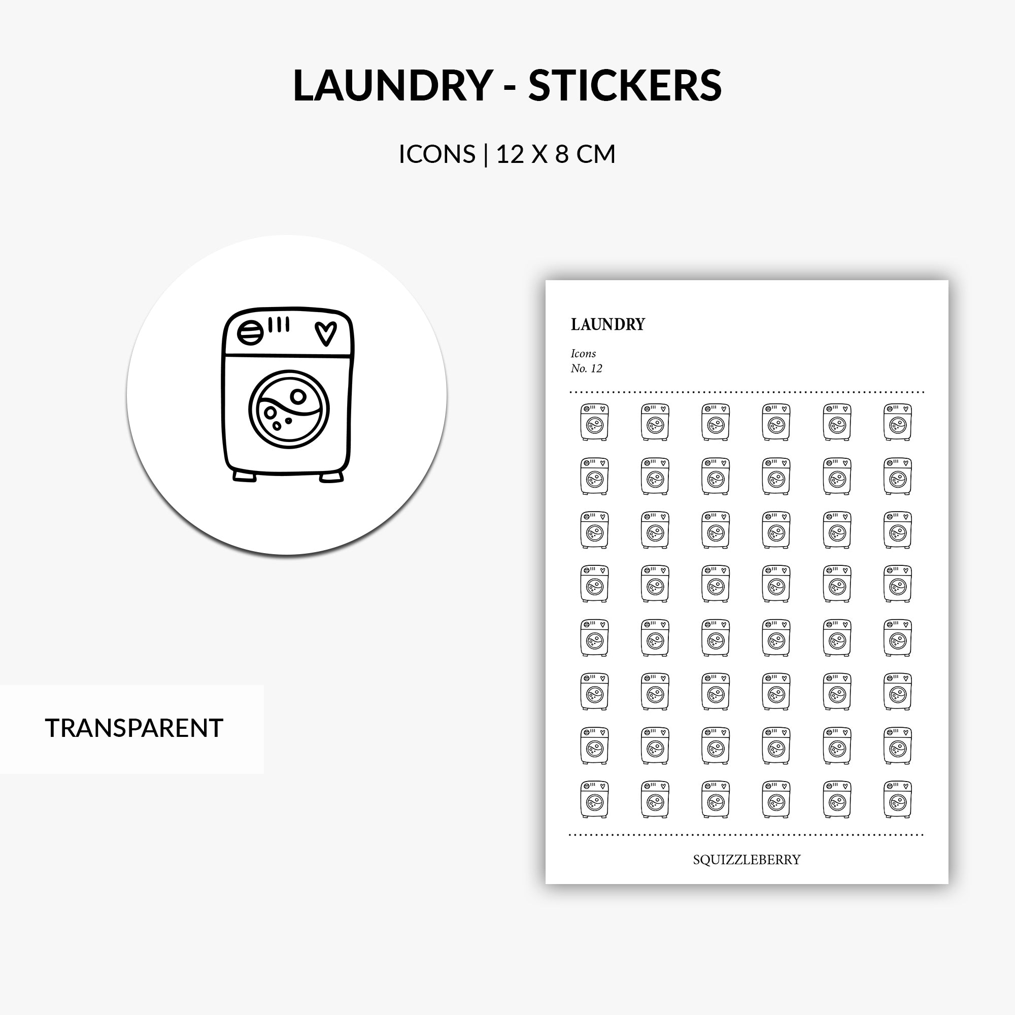 laundry washing machine planner stickers