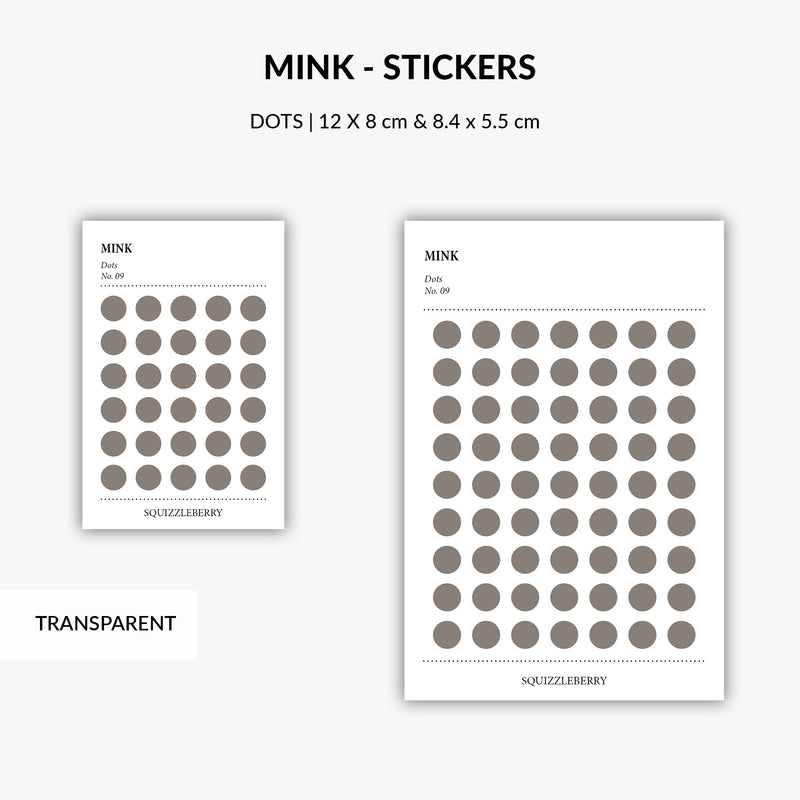 mink sticker dots in transparent
