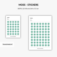 moss sticker dots