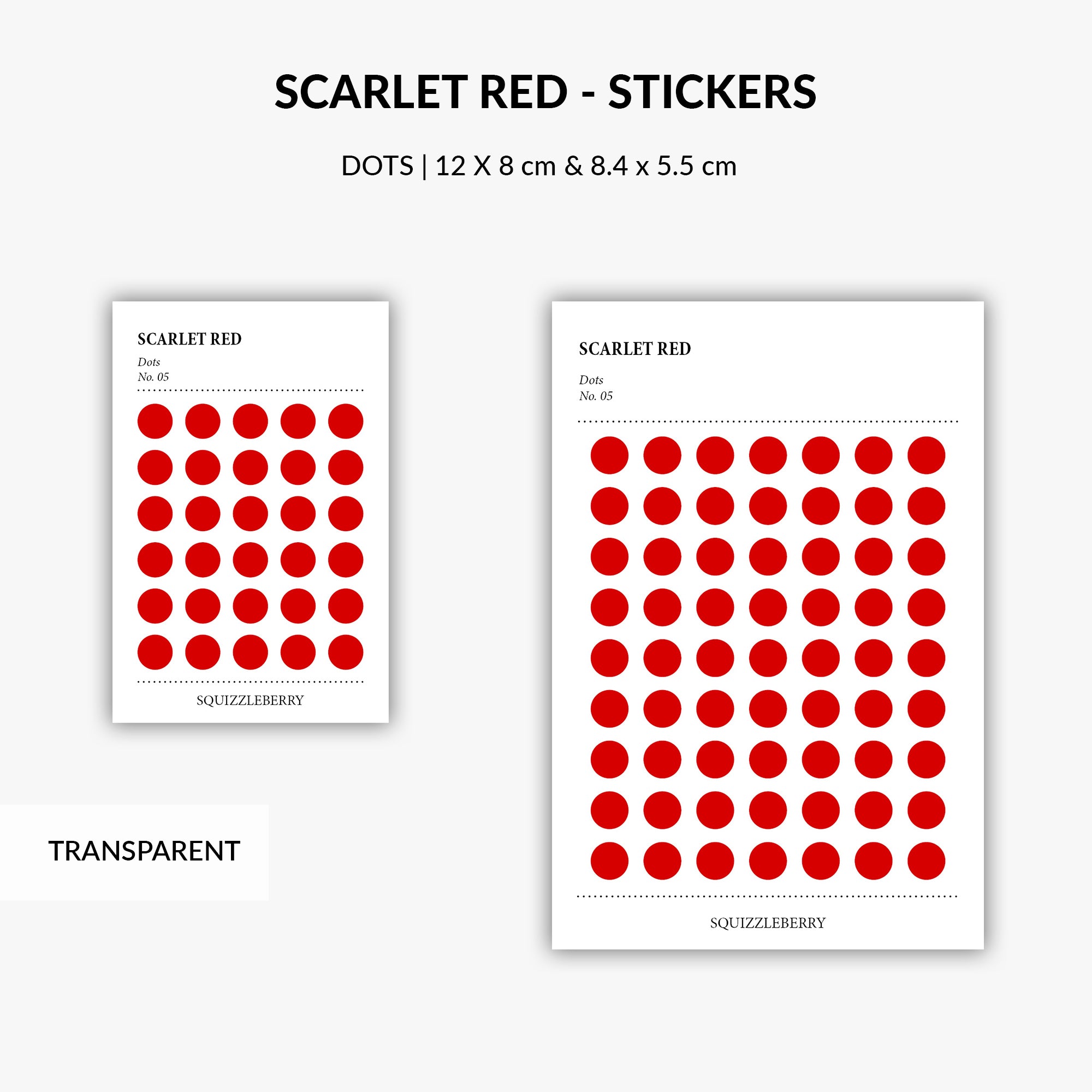 Scarlet Red - Dots - Stickers – SquizzleBerry
