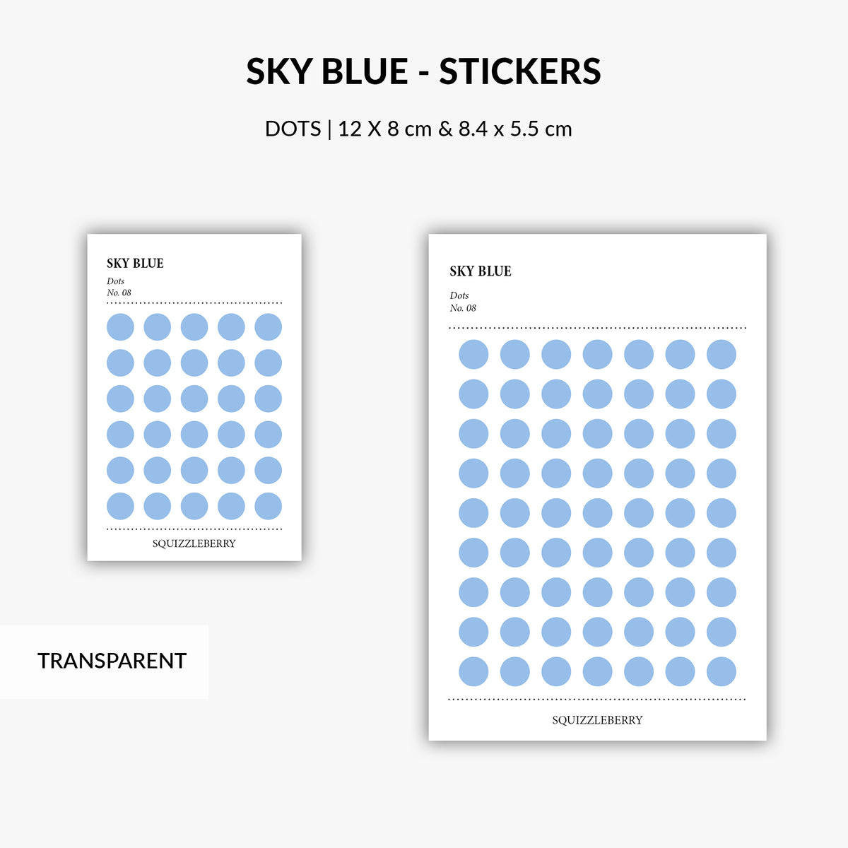 blue stickers printed on transparent paper