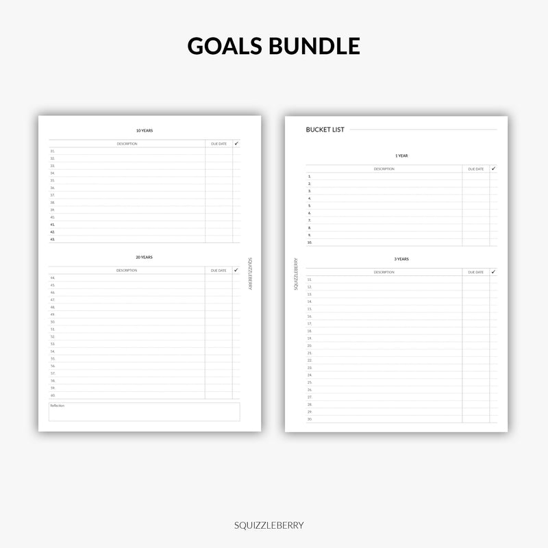 Goals Planner Kit | Printable