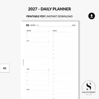 2027 daily planner printable pdf