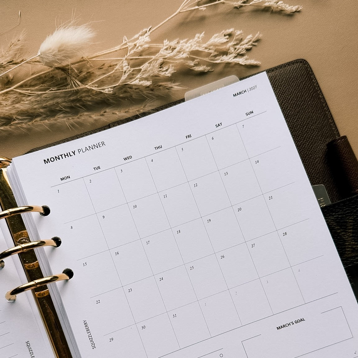 2027 month on 1 page planner dated minimalist insert