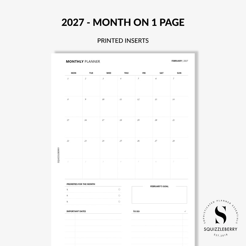 2027 month on one page planner uk
