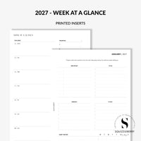 2027 week at a glance planner inserts uk