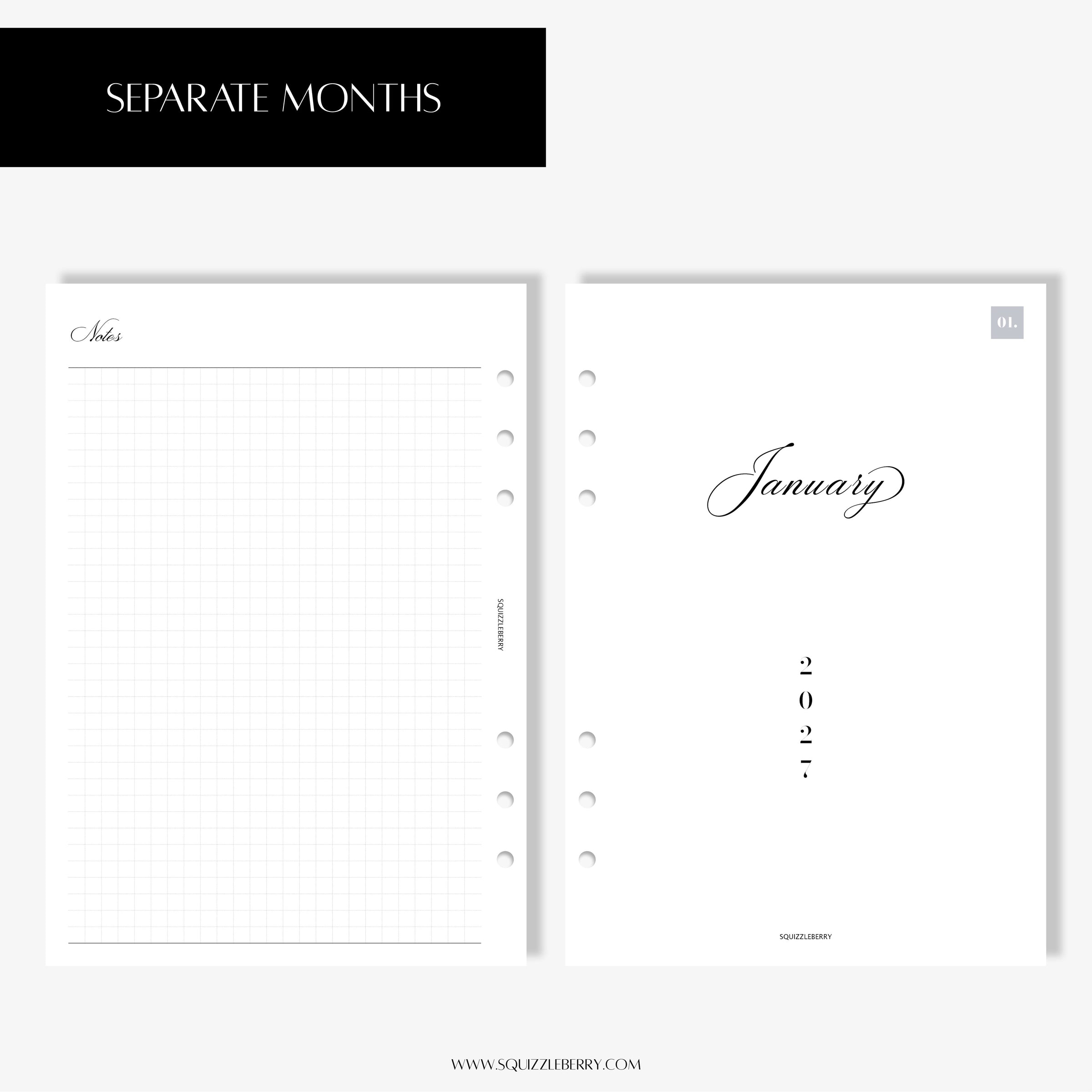 2027 - Week at a Glance (Wo2P) | Horizontal Layout - A5