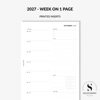 2027 week on  page planner inserts