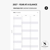 2027 year at a glance printable planner pdf
