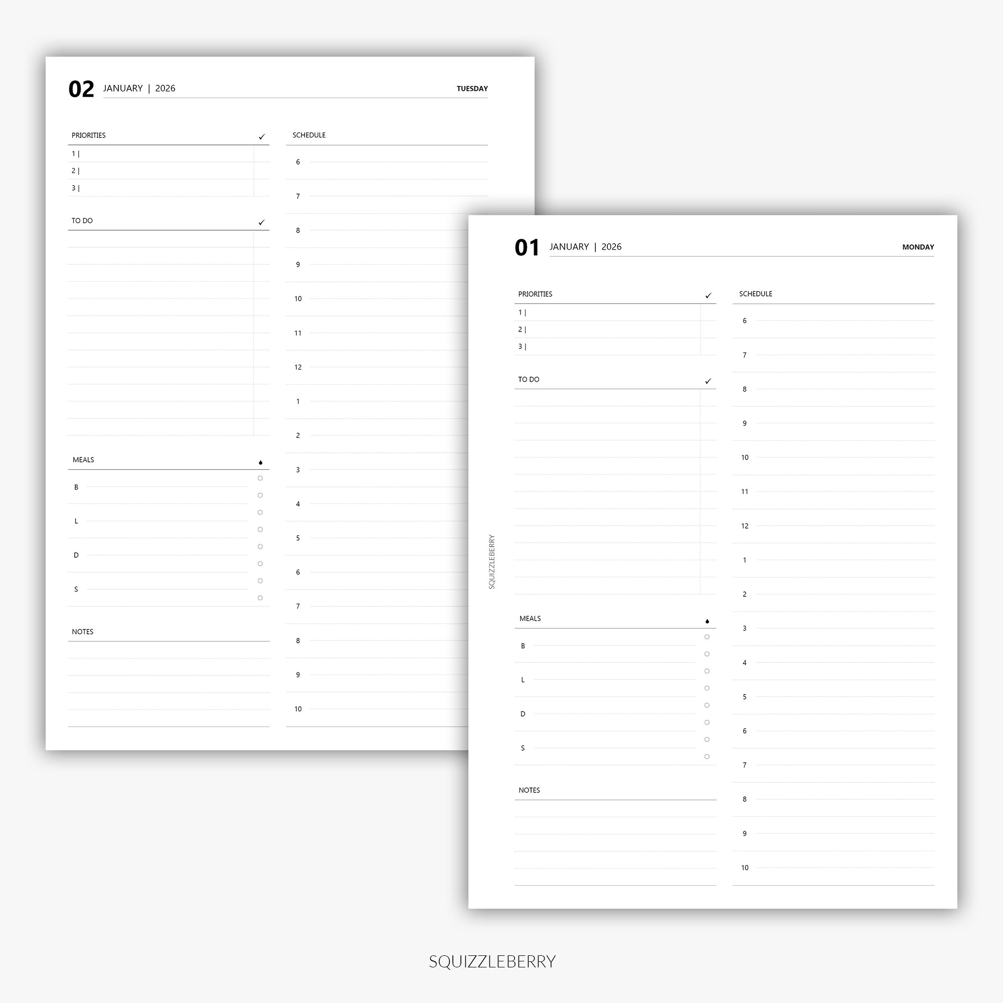2026 - Daily Planner A5 | Printable