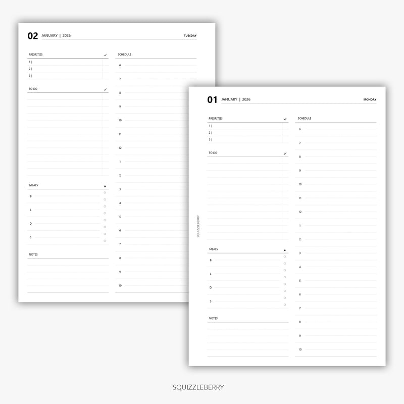 2026 - Daily Planner A5 | Printable