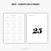 2025 - Month on 2 Pages