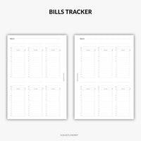 Yearly Bills Tracker - A5