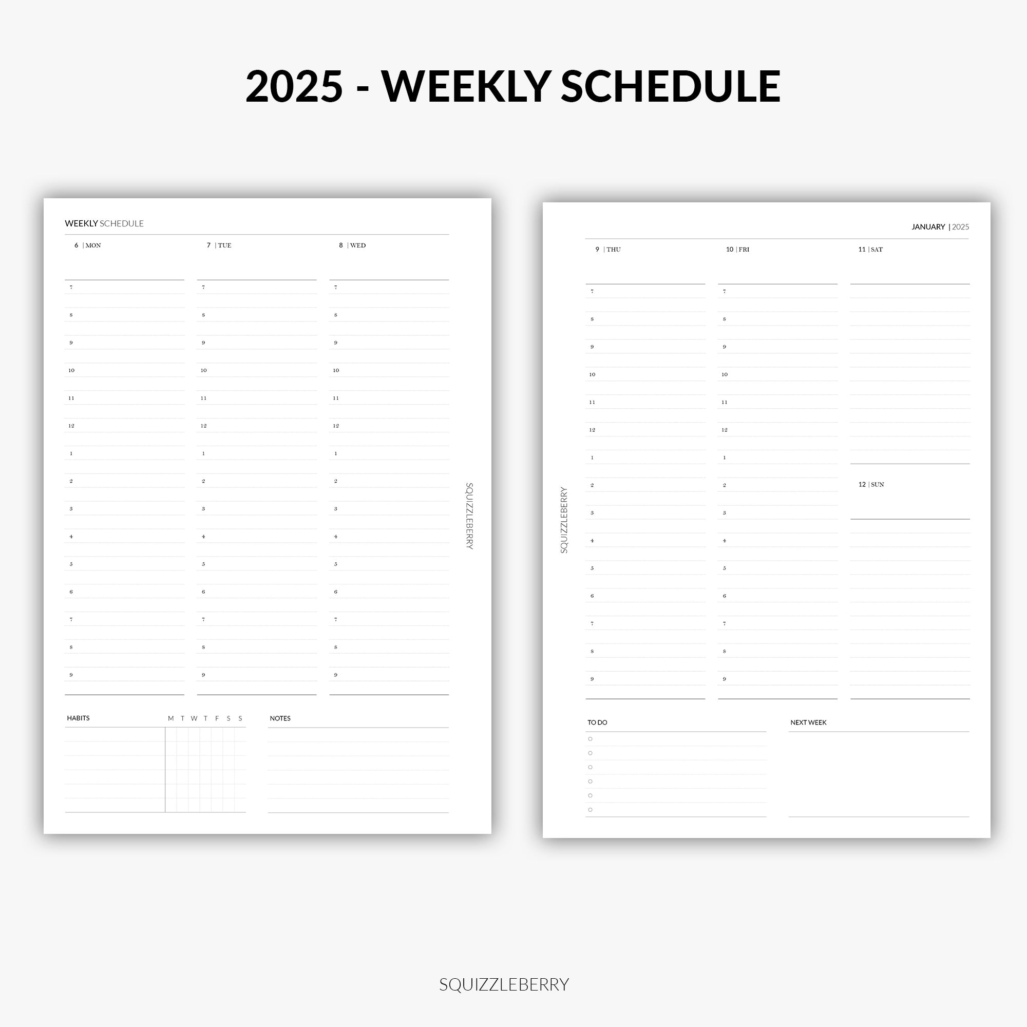 2025 - Weekly Schedule