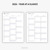2026 - Year at a Glance | Printable