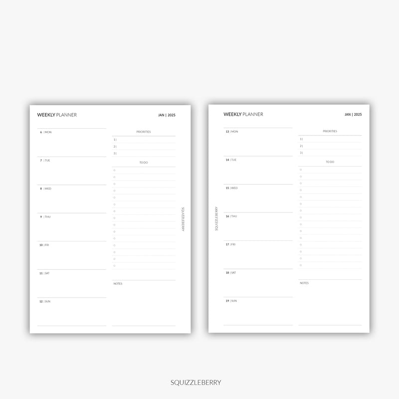 2025 - Weekly Planner