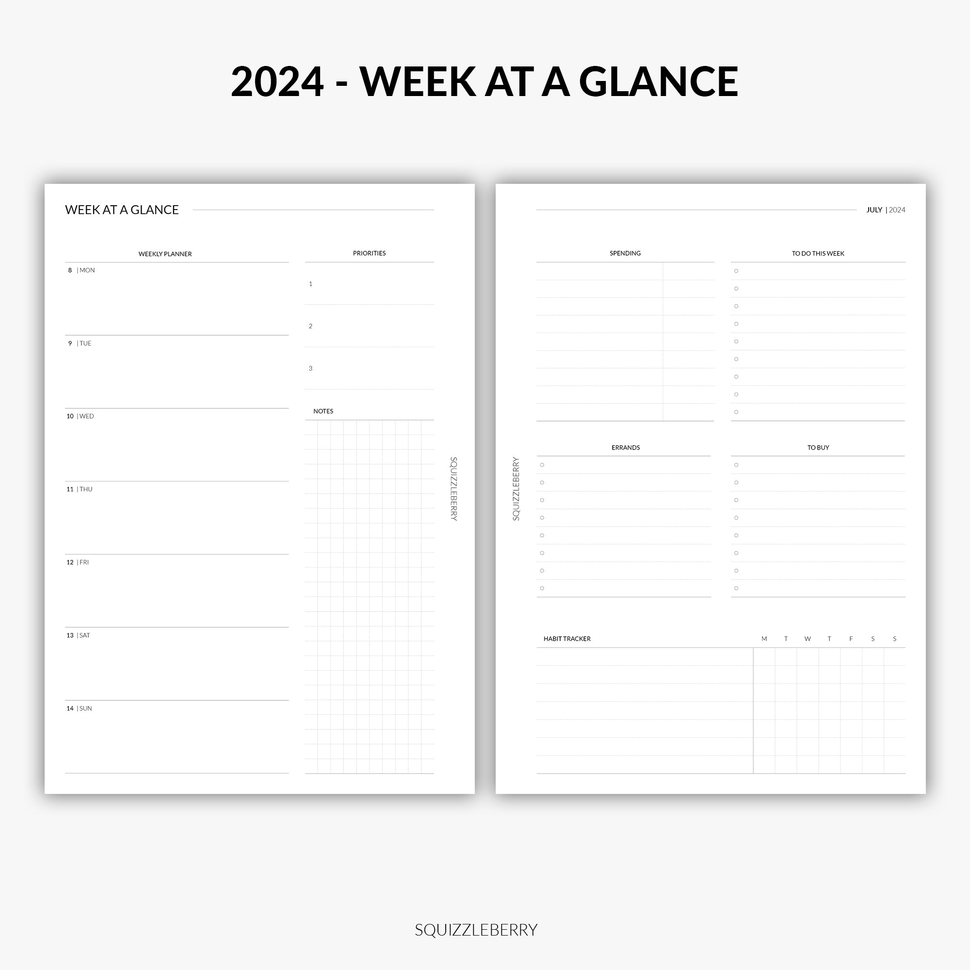 2025 Week at a Glance SquizzleBerry