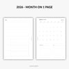 2026 - Month on 1 Page | Printable