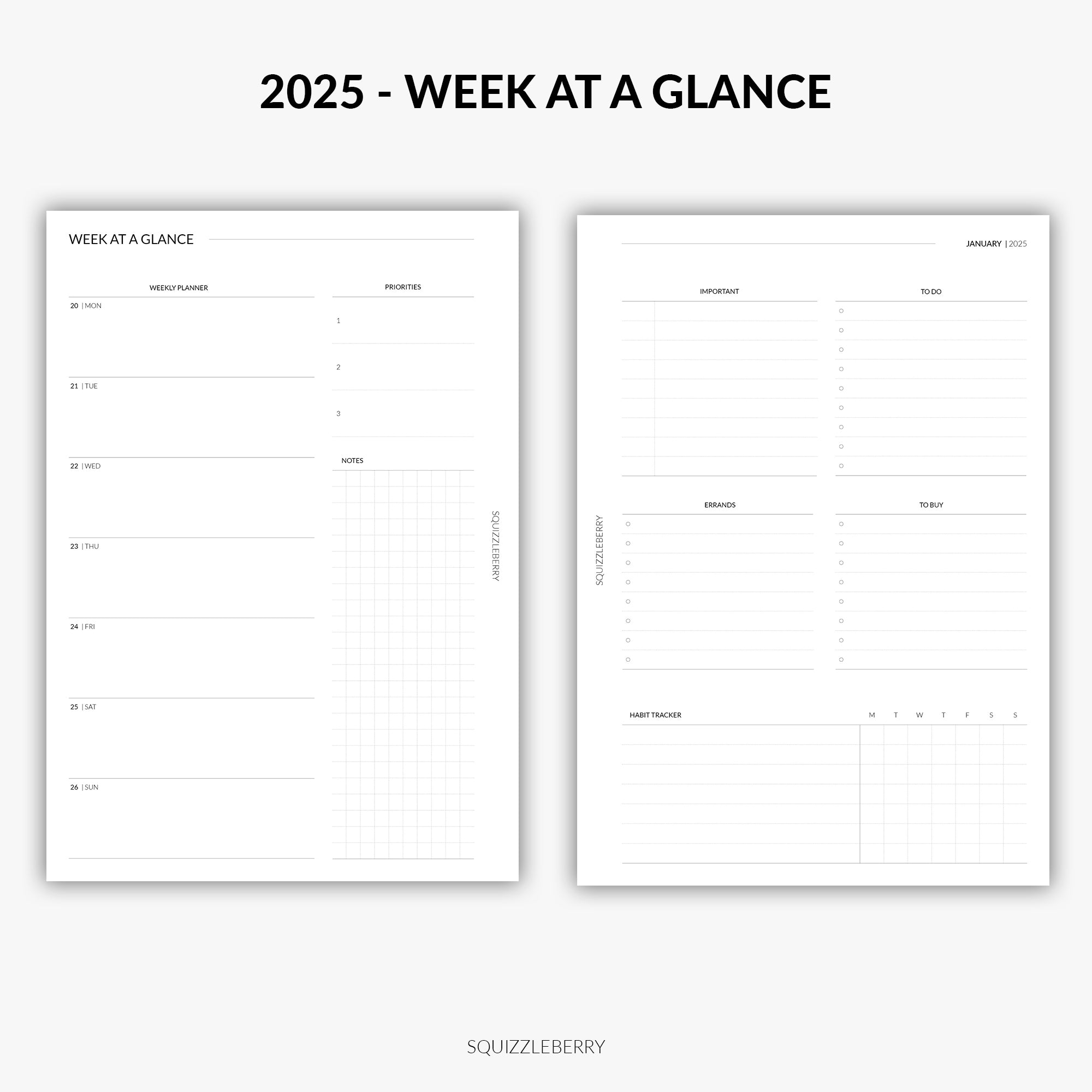 2025 - Week at a Glance