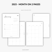 2025 - Month on 2 Pages