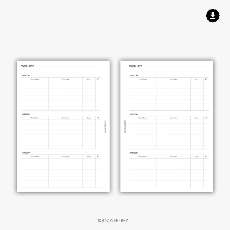 Wish List | Printable