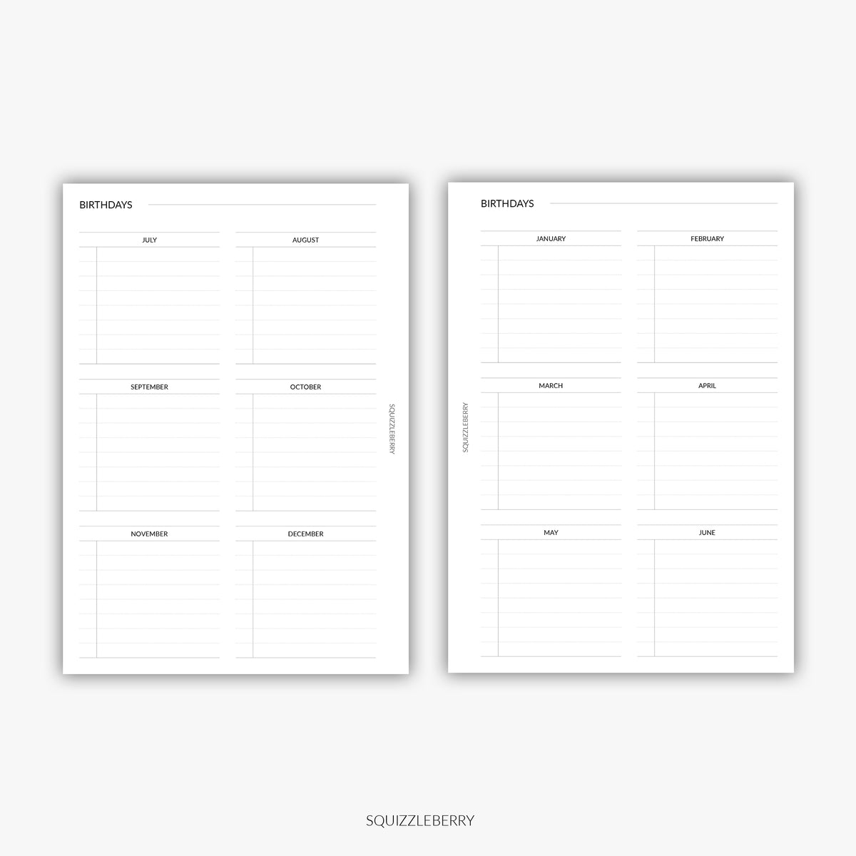 Birthday Tracker | Printable