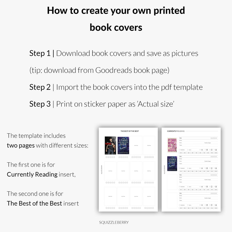 Editable Book Covers Printable PDF