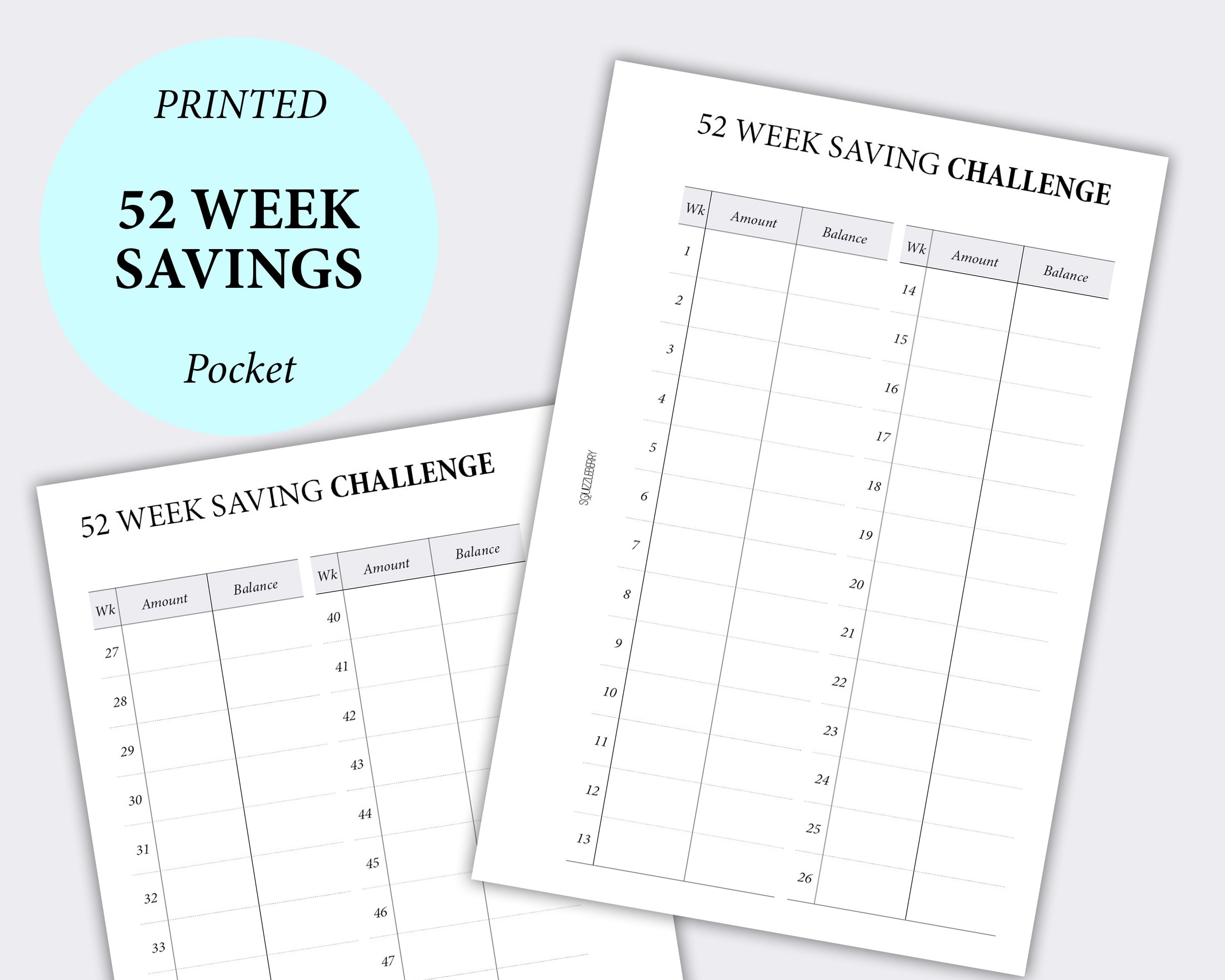 52 Week Savings Challenge - Pocket